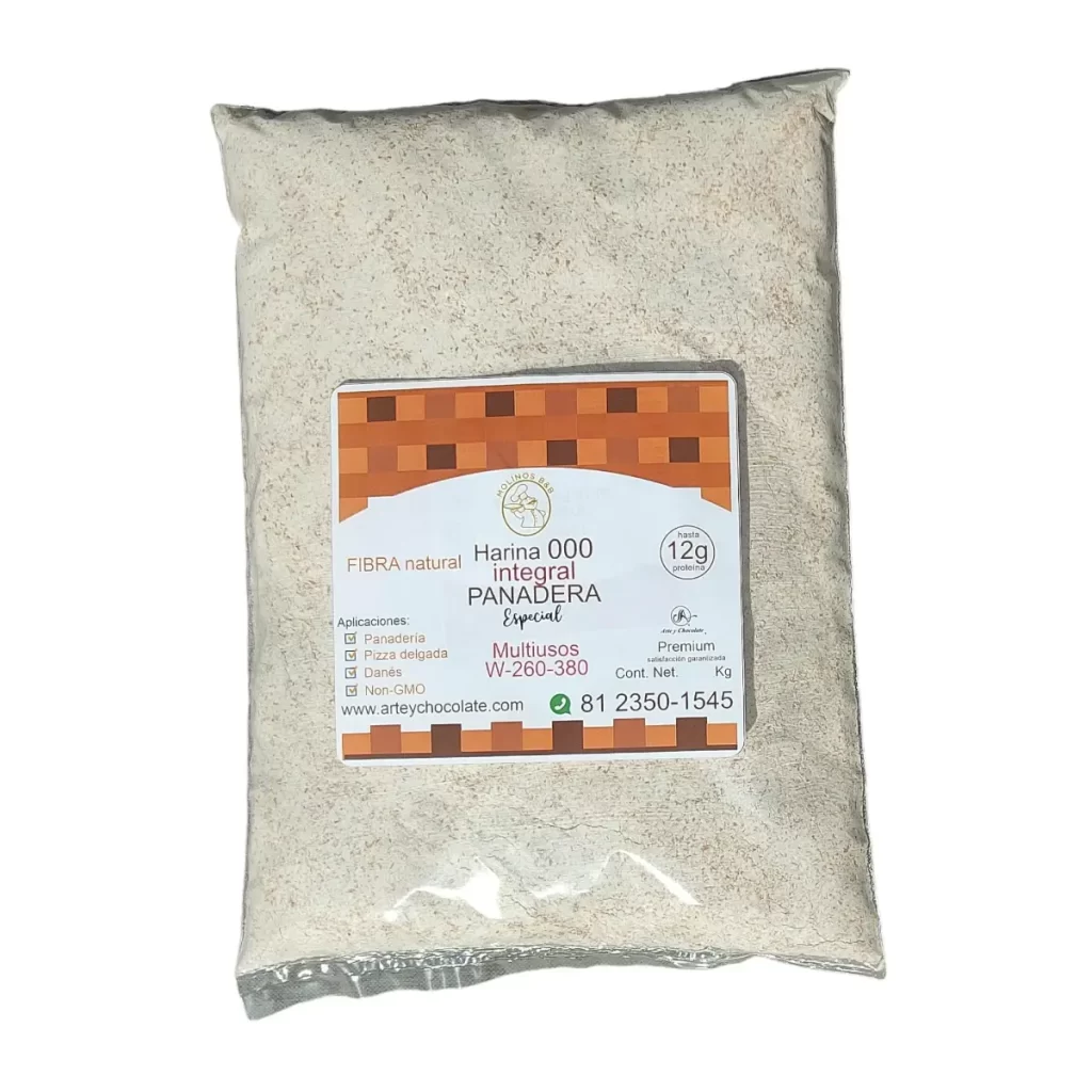 Harina 000 INTEGRAL panadera marca Molinos B&B media fuerza 1kg